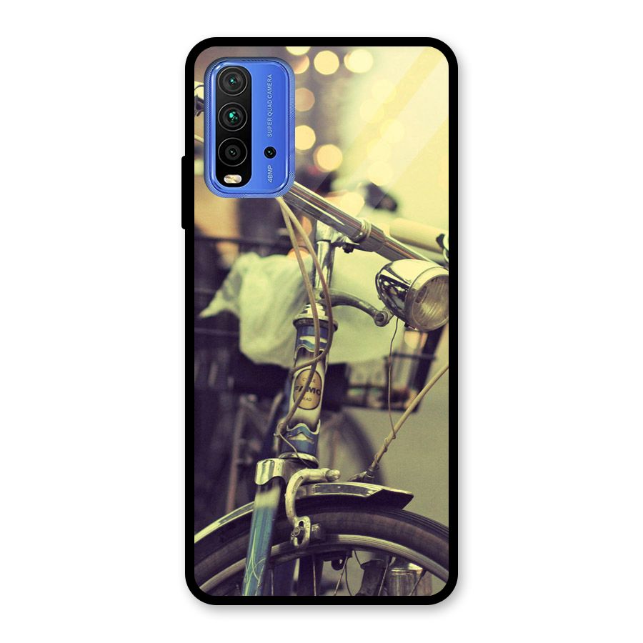 Vintage Bicycle Glass Back Case for Redmi 9 Power