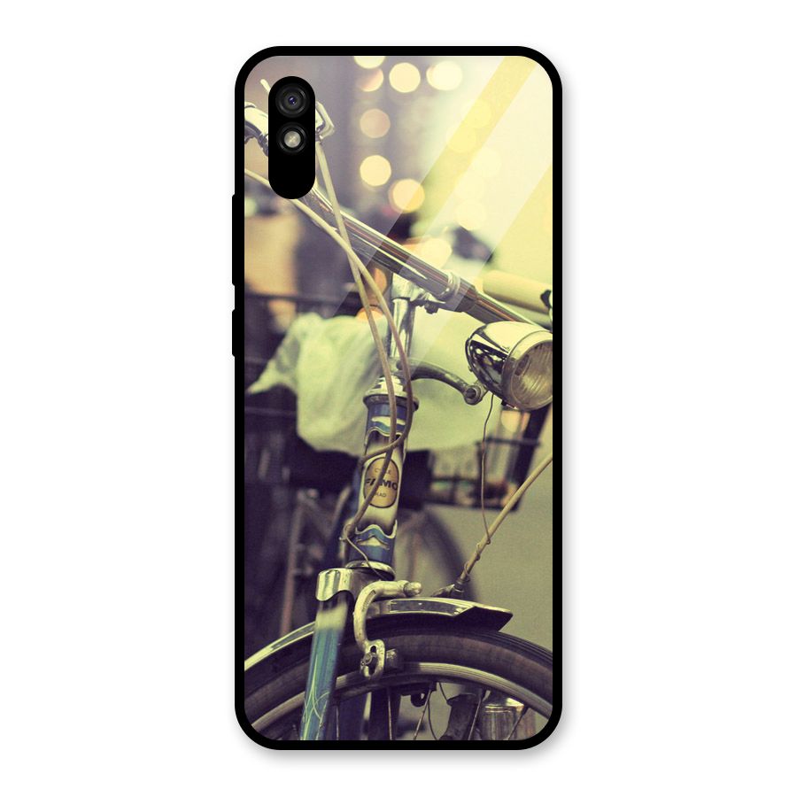 Vintage Bicycle Glass Back Case for Redmi 9i