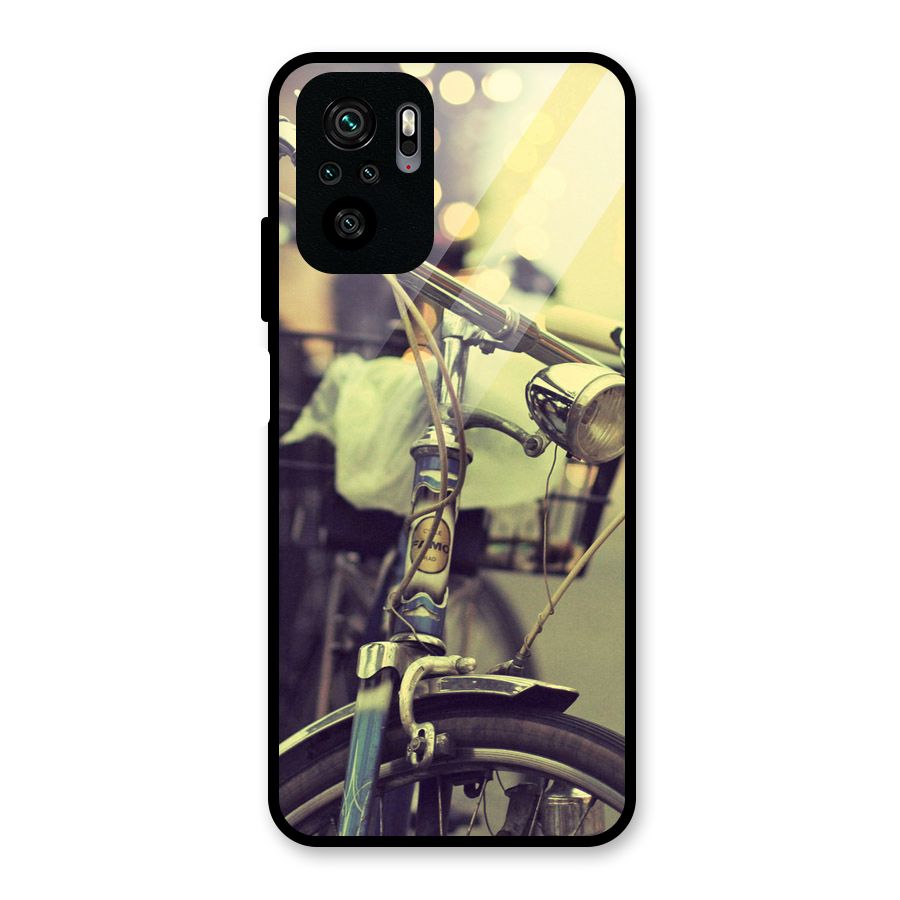 Vintage Bicycle Glass Back Case for Redmi Note 10S