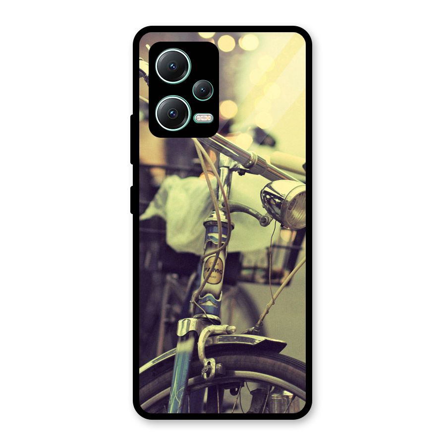 Vintage Bicycle Glass Back Case for Redmi Note 12 5G