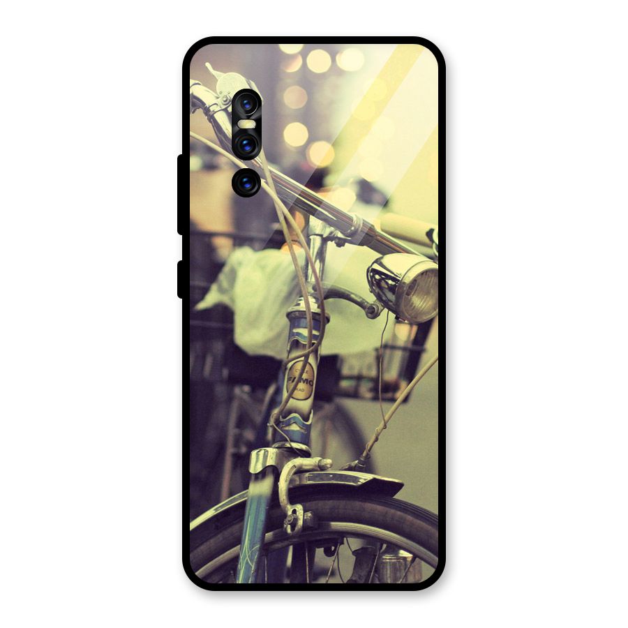 Vintage Bicycle Glass Back Case for Vivo V15 Pro