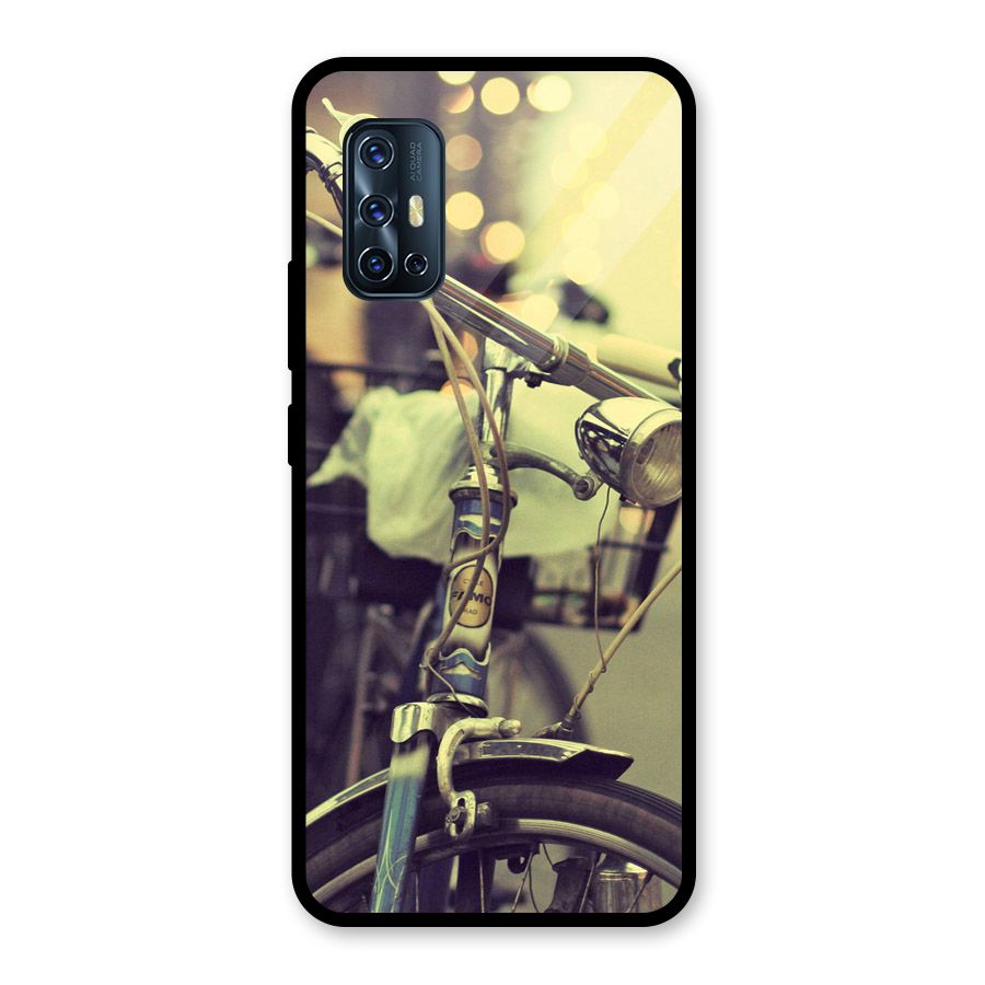 Vintage Bicycle Glass Back Case for Vivo V17