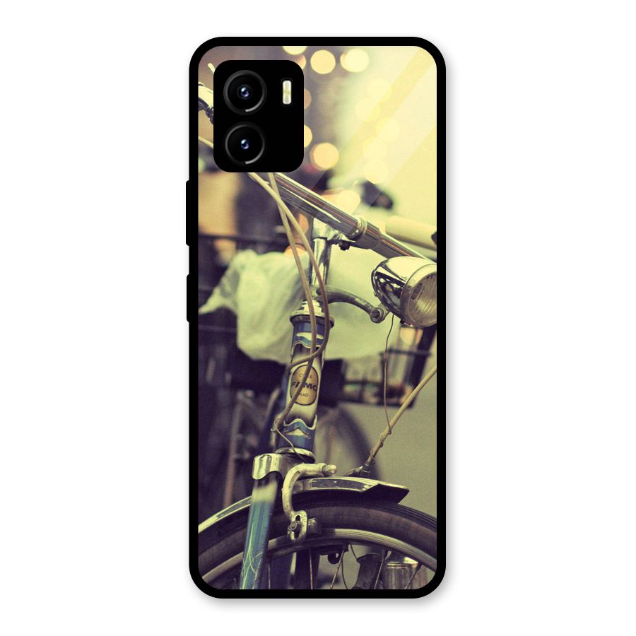 Vintage Bicycle Glass Back Case for Vivo Y15s