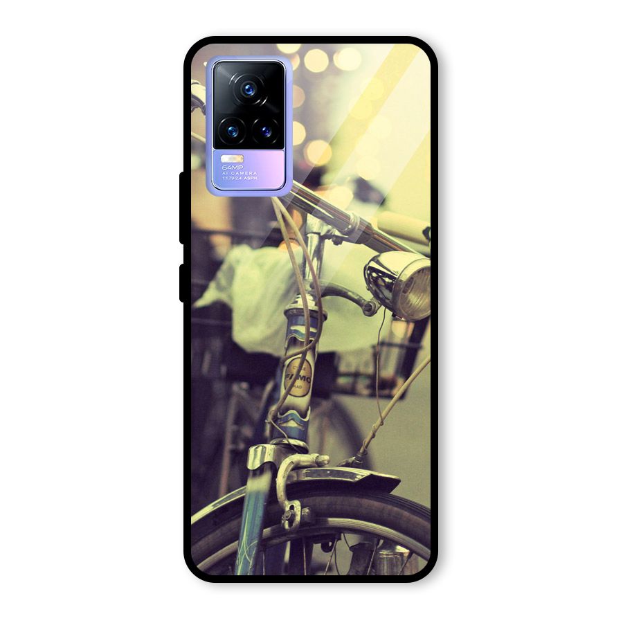 Vintage Bicycle Glass Back Case for Vivo Y73