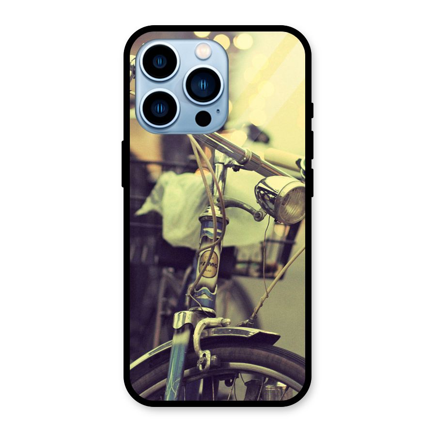 Vintage Bicycle Glass Back Case for iPhone 13 Pro