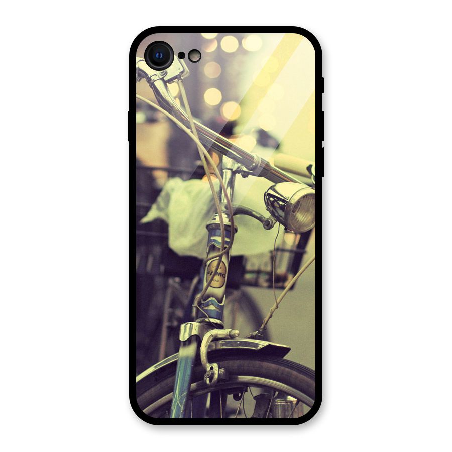 Vintage Bicycle Glass Back Case for iPhone SE 2022