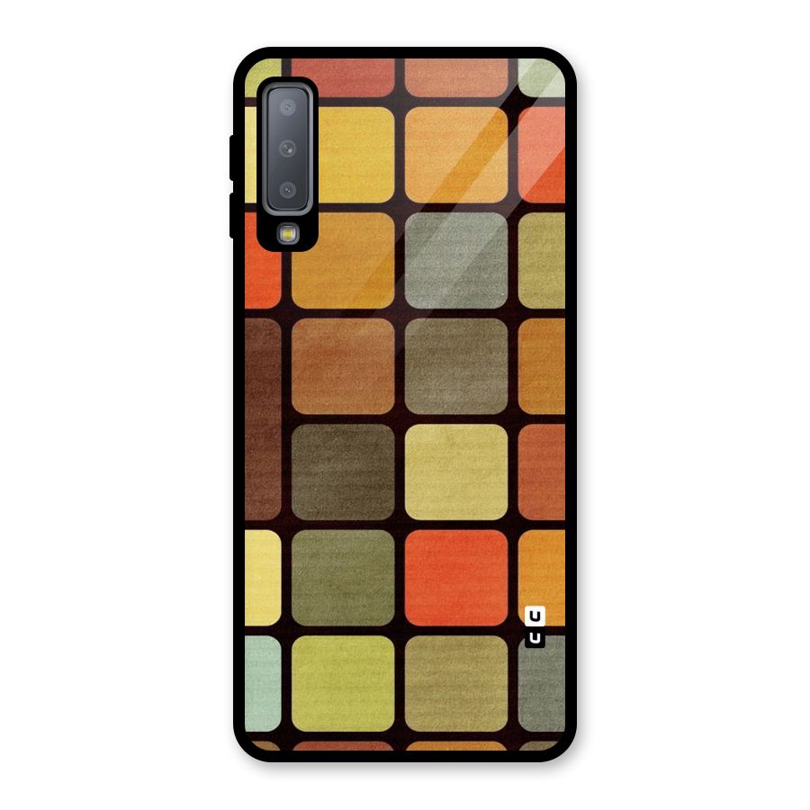 Vintage Boxes Glass Back Case for Galaxy A7 (2018)
