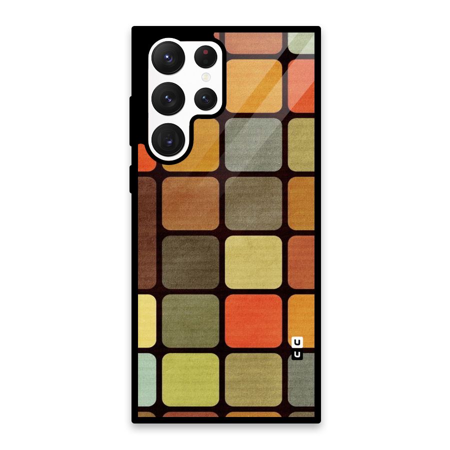 Vintage Boxes Glass Back Case for Galaxy S22 Ultra 5G