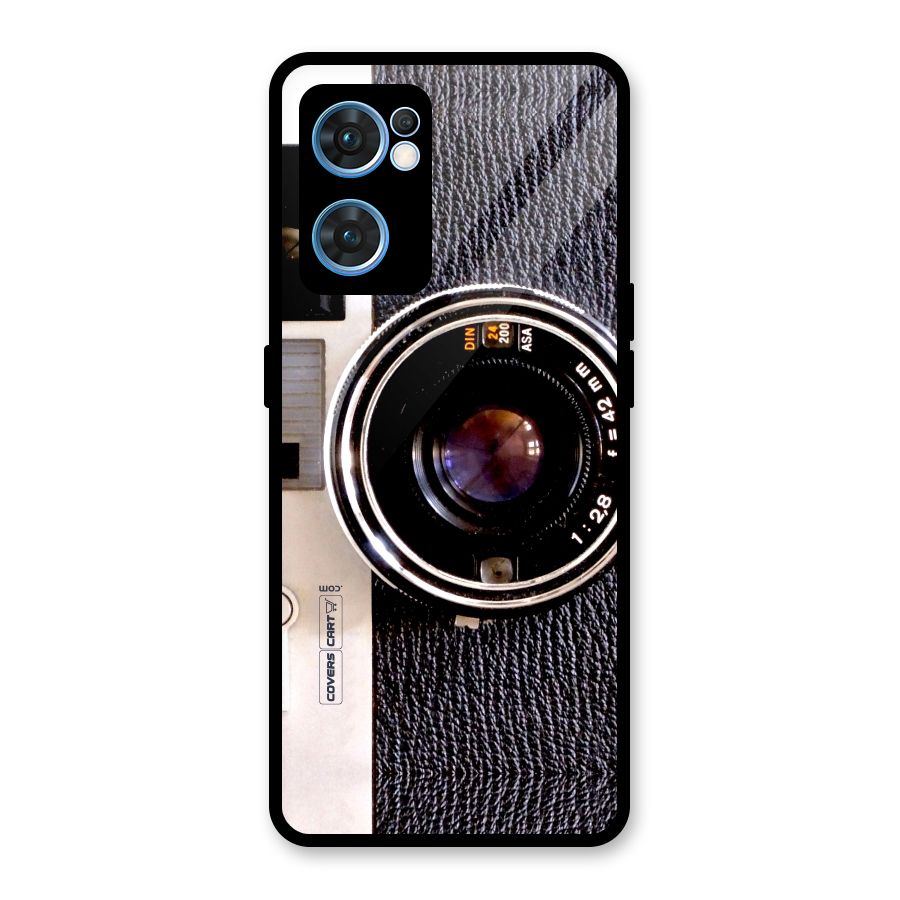 Vintage Camera Glass Back Case for Oppo Reno7 5G
