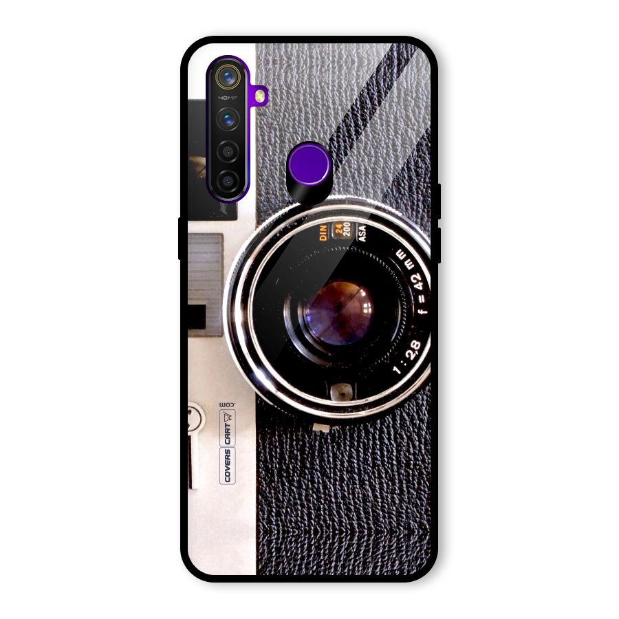 Vintage Camera Glass Back Case for Realme 5 Pro