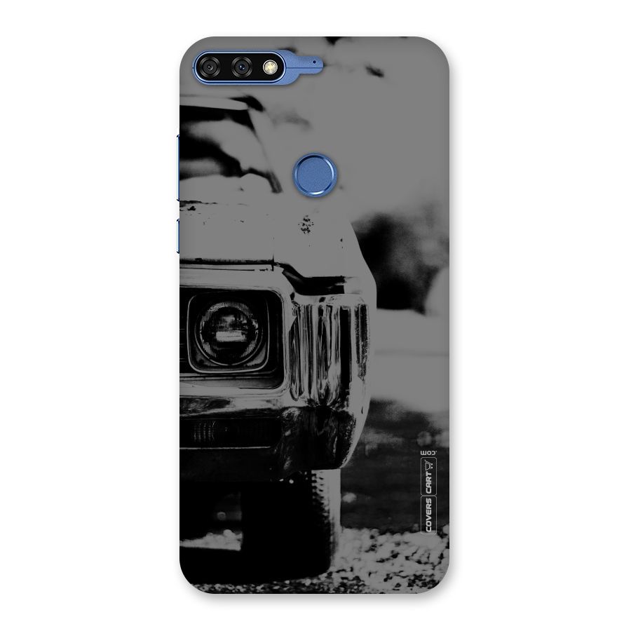 Vintage Car Black and White Back Case for Honor 7C