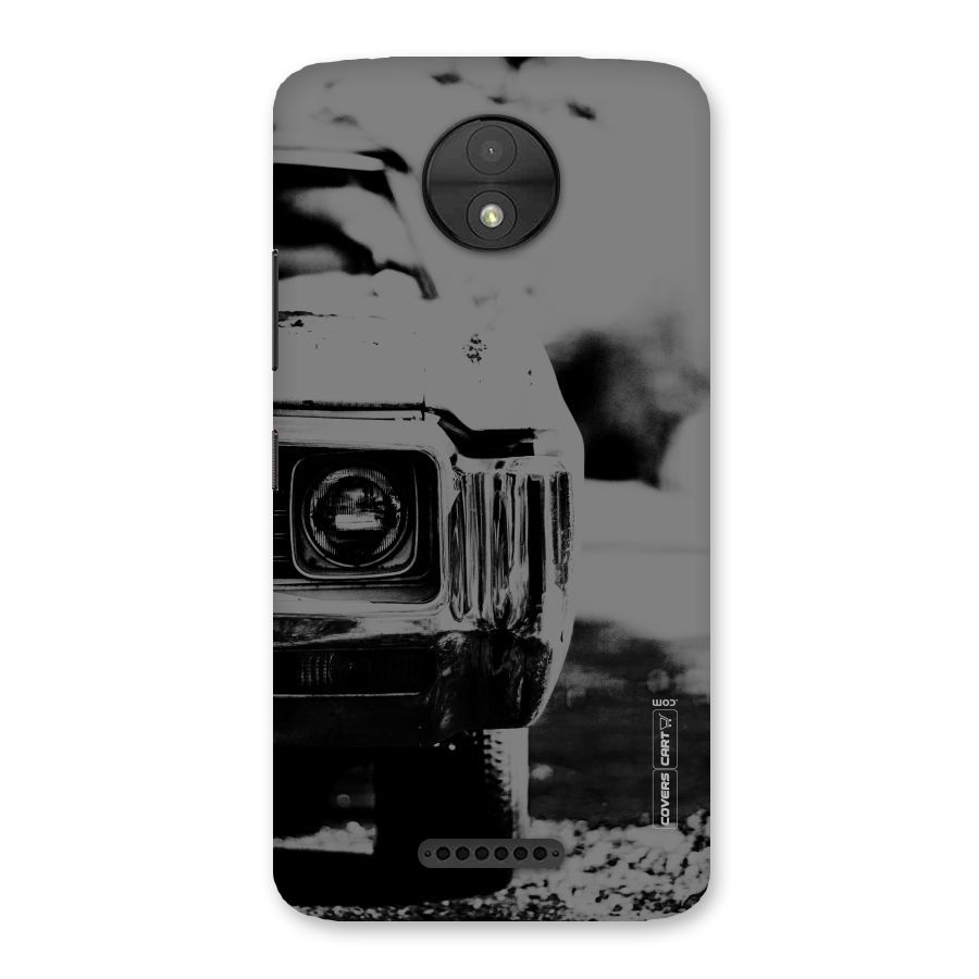 Vintage Car Black and White Back Case for Moto C
