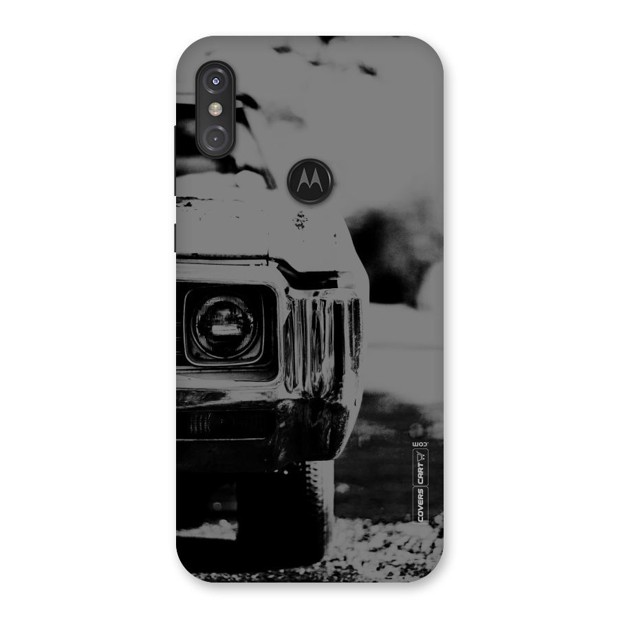 Vintage Car Black and White Back Case for Motorola One Power