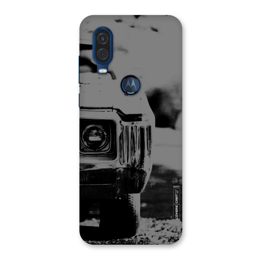 Vintage Car Black and White Back Case for Motorola One Vision