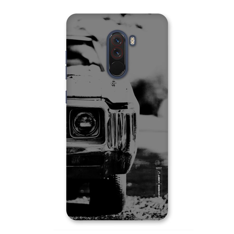 Vintage Car Black and White Back Case for Poco F1