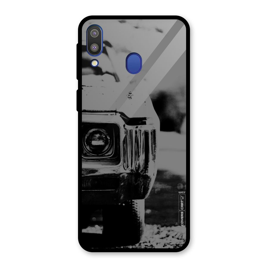 Vintage Car Black and White Glass Back Case for Galaxy M20