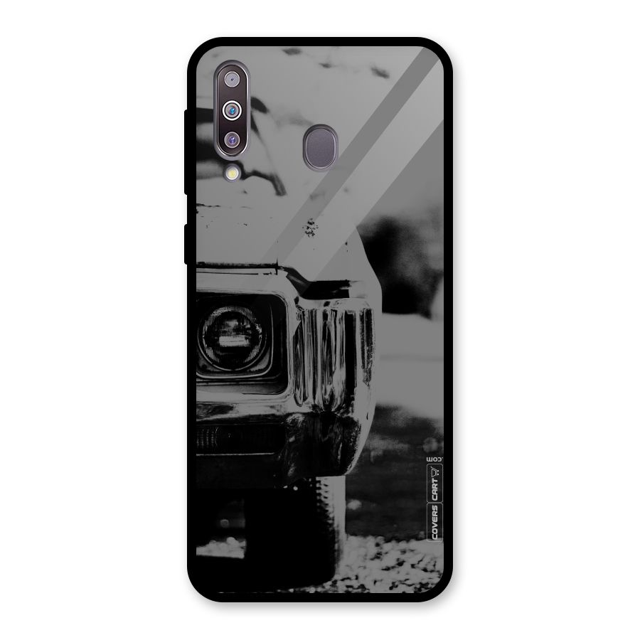 Vintage Car Black and White Glass Back Case for Galaxy M30