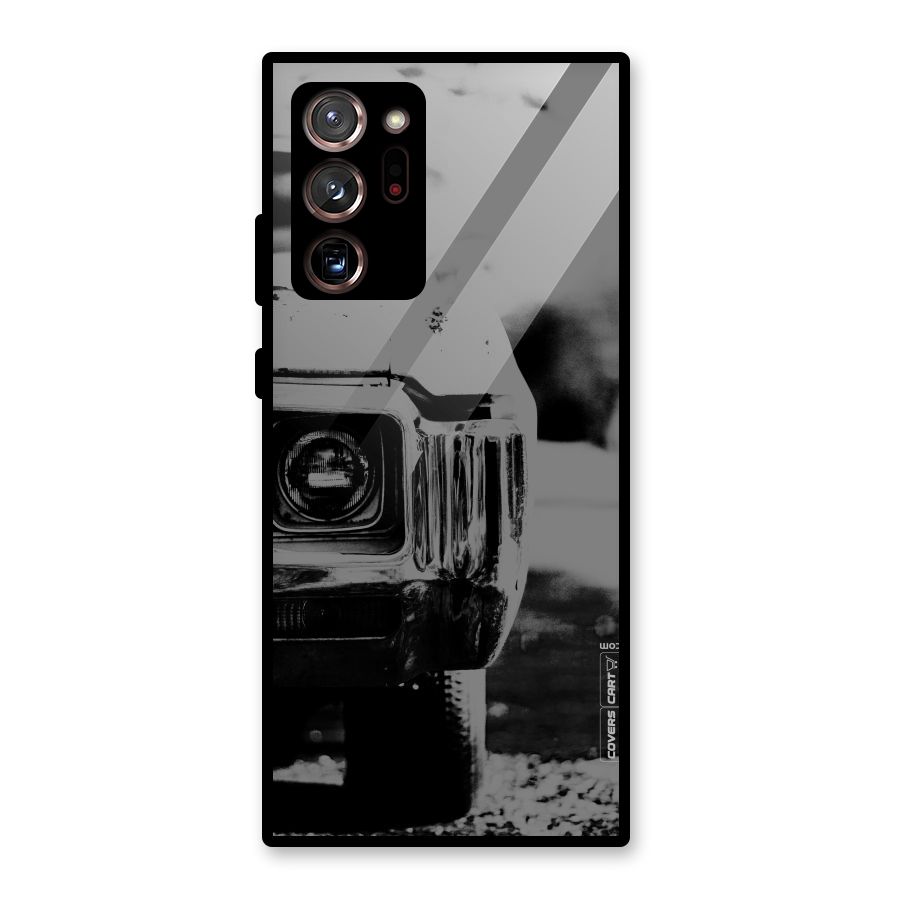 Vintage Car Black and White Glass Back Case for Galaxy Note 20 Ultra