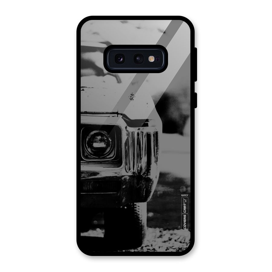 Vintage Car Black and White Glass Back Case for Galaxy S10e
