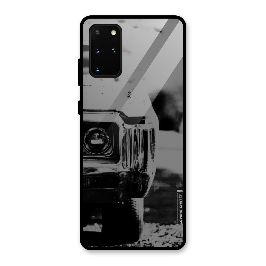Vintage Car Black and White Glass Back Case for Galaxy S20 Plus