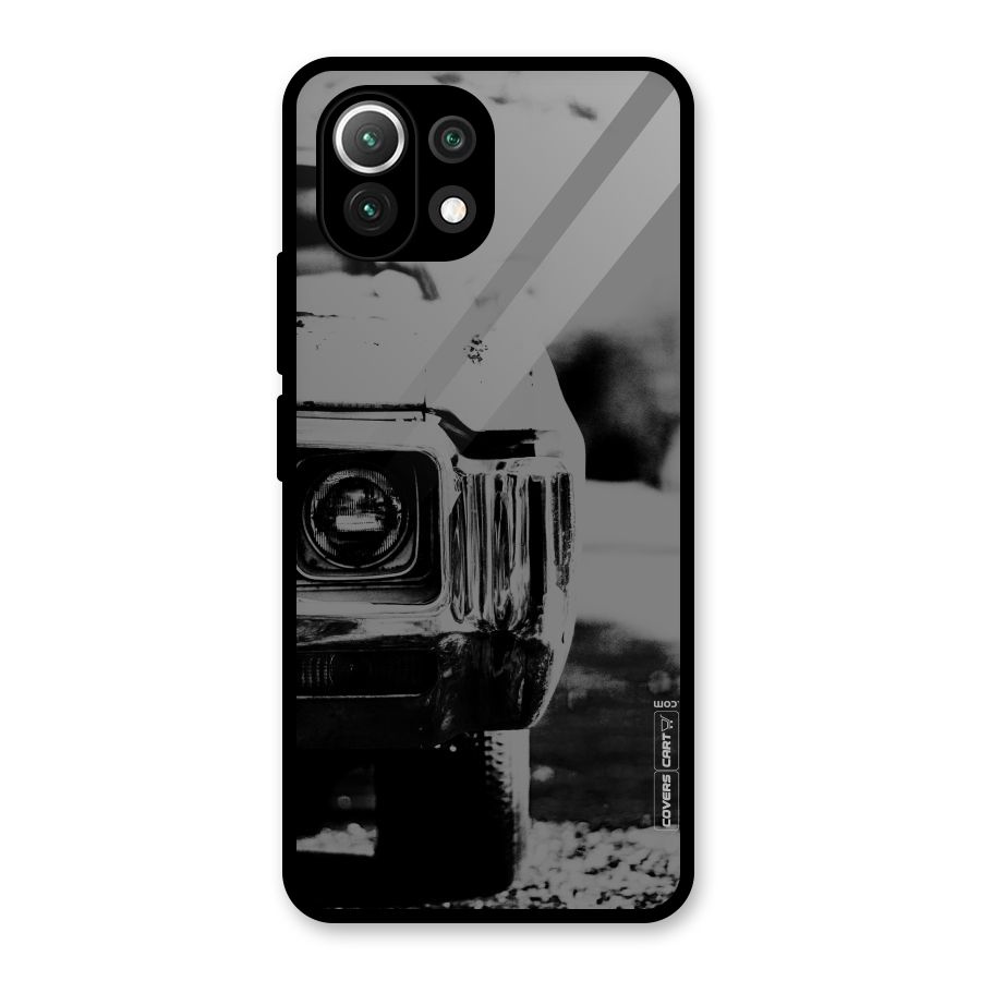 Vintage Car Black and White Glass Back Case for Mi 11 Lite NE 5G