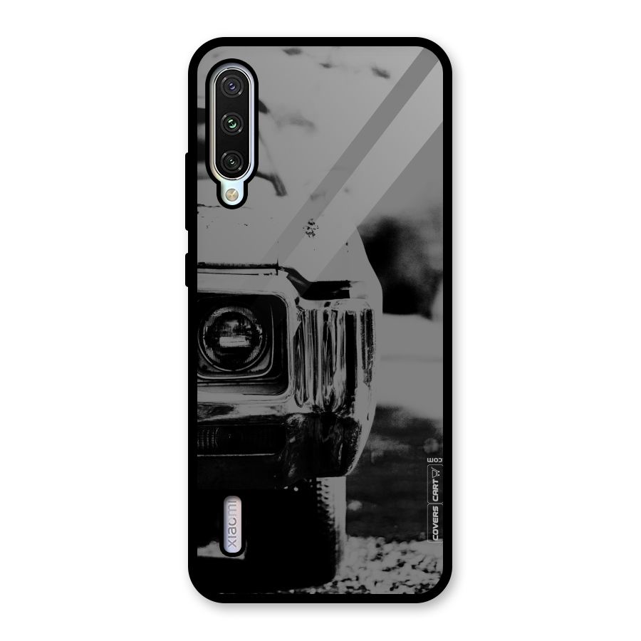 Vintage Car Black and White Glass Back Case for Mi A3