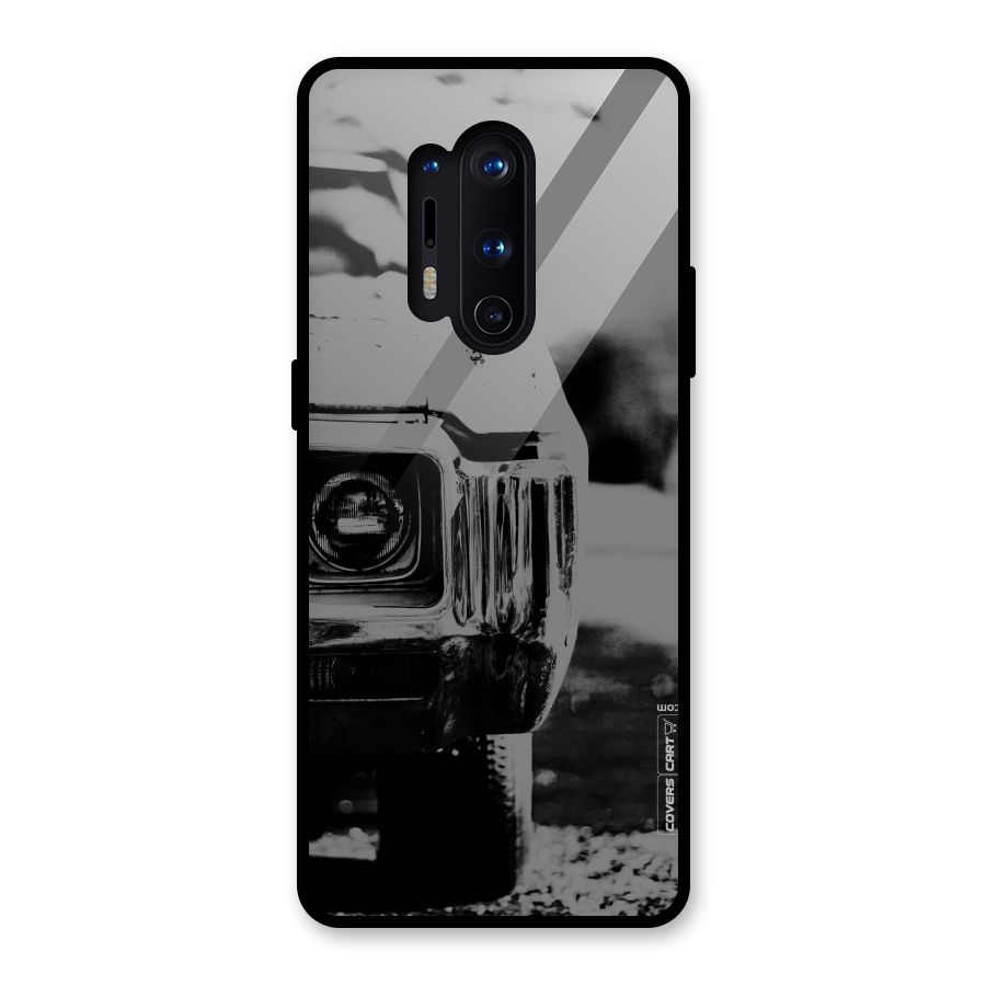 Vintage Car Black and White Glass Back Case for OnePlus 8 Pro