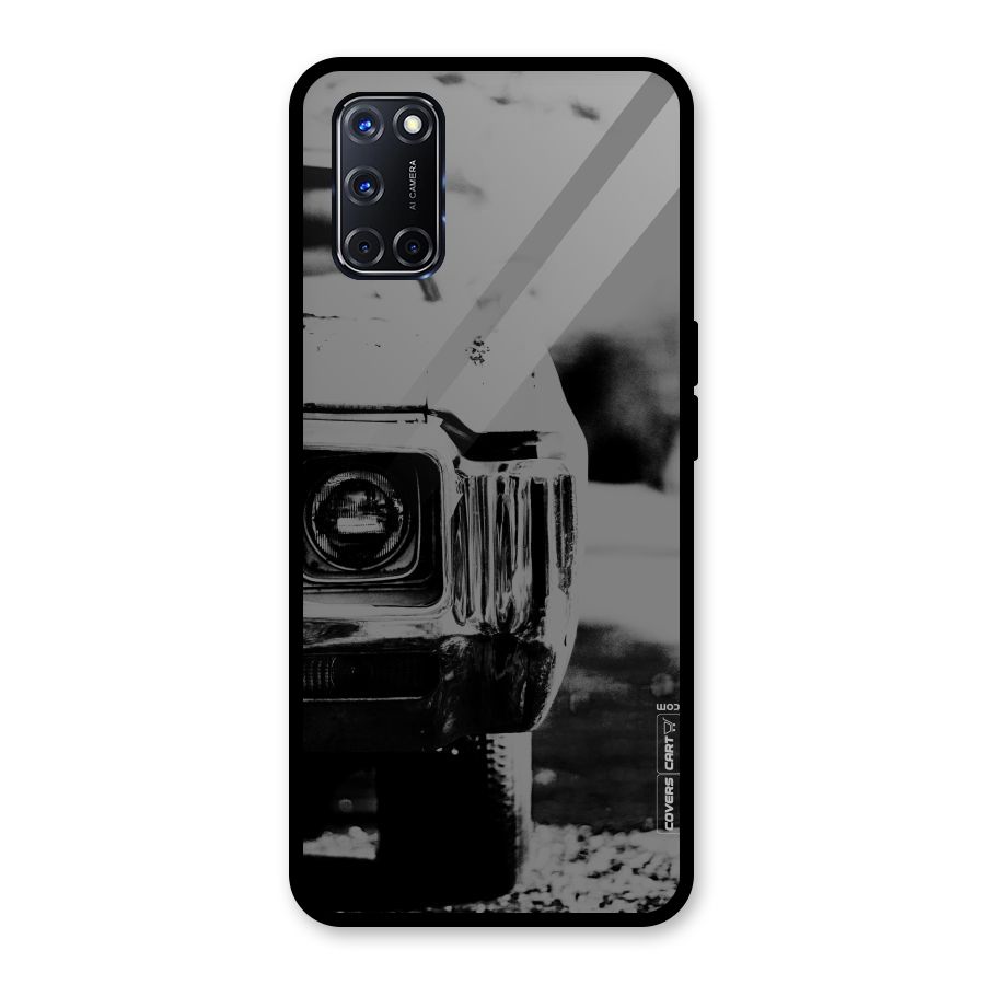 Vintage Car Black and White Glass Back Case for Oppo A52