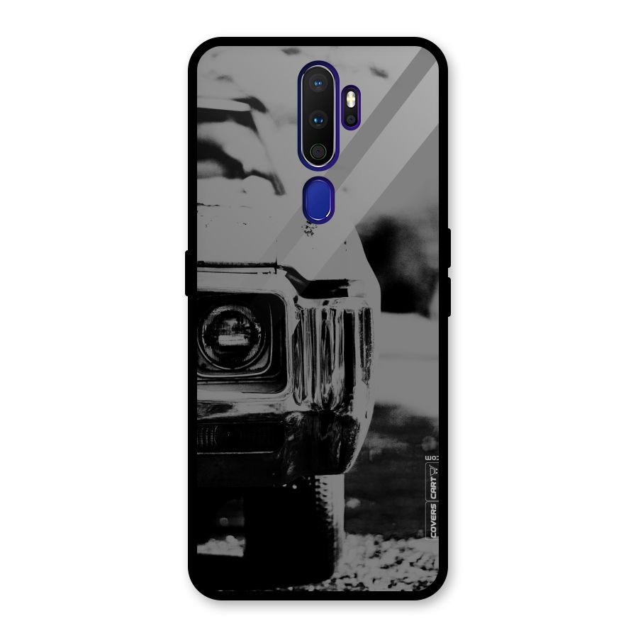 Vintage Car Black and White Glass Back Case for Oppo A9 (2020)