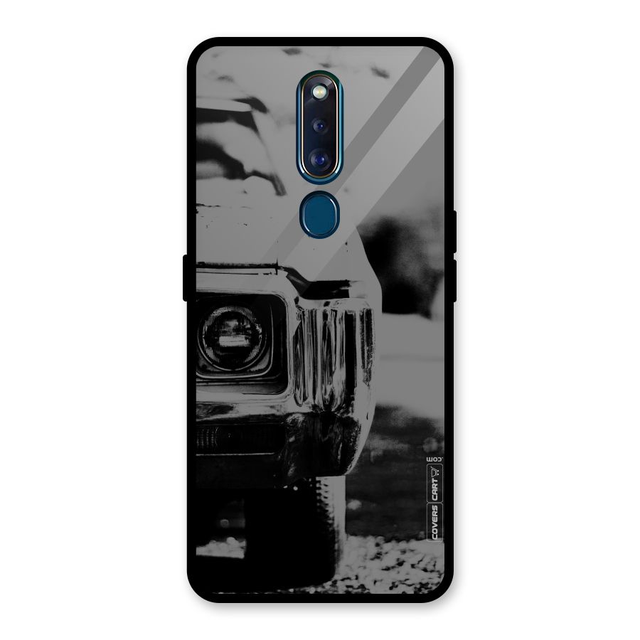 Vintage Car Black and White Glass Back Case for Oppo F11 Pro