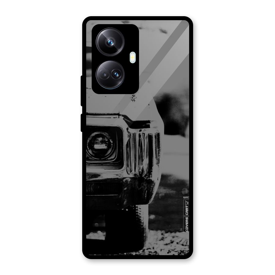 Vintage Car Black and White Glass Back Case for Realme 10 Pro Plus