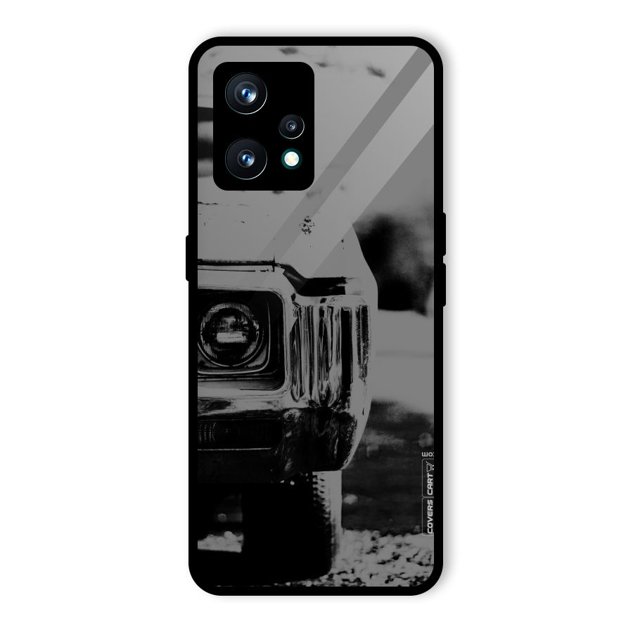 Vintage Car Black and White Glass Back Case for Realme 9 Pro Plus 5G
