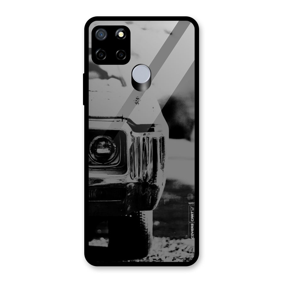 Vintage Car Black and White Glass Back Case for Realme C12