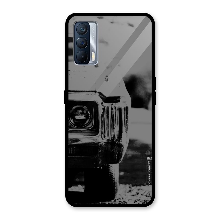 Vintage Car Black and White Glass Back Case for Realme X7
