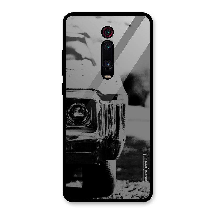 Vintage Car Black and White Glass Back Case for Redmi K20