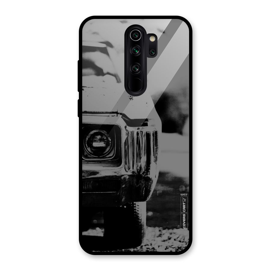 Vintage Car Black and White Glass Back Case for Redmi Note 8 Pro