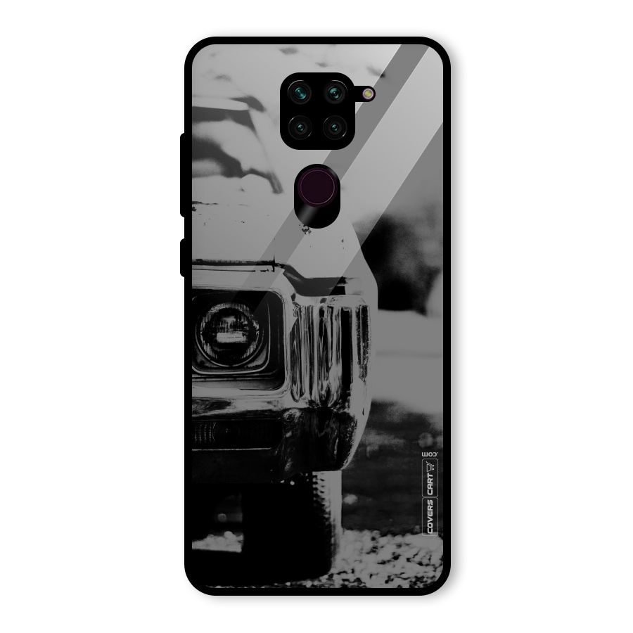 Vintage Car Black and White Glass Back Case for Redmi Note 9