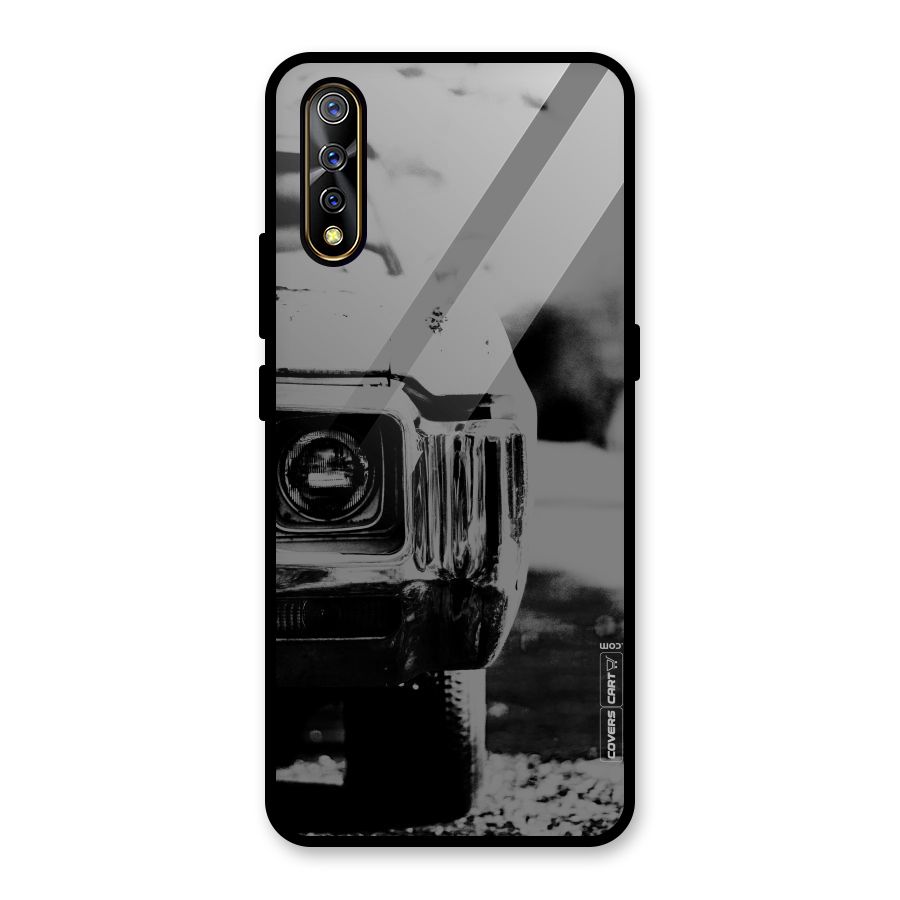 Vintage Car Black and White Glass Back Case for Vivo S1