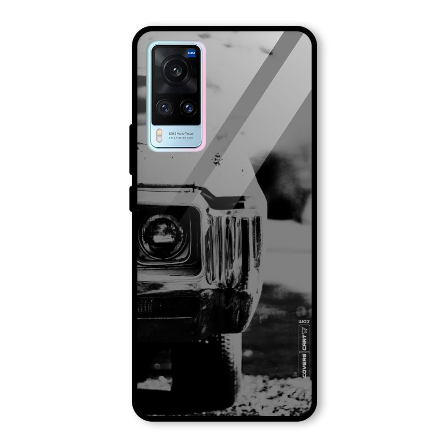 Vintage Car Black and White Glass Back Case for Vivo X60
