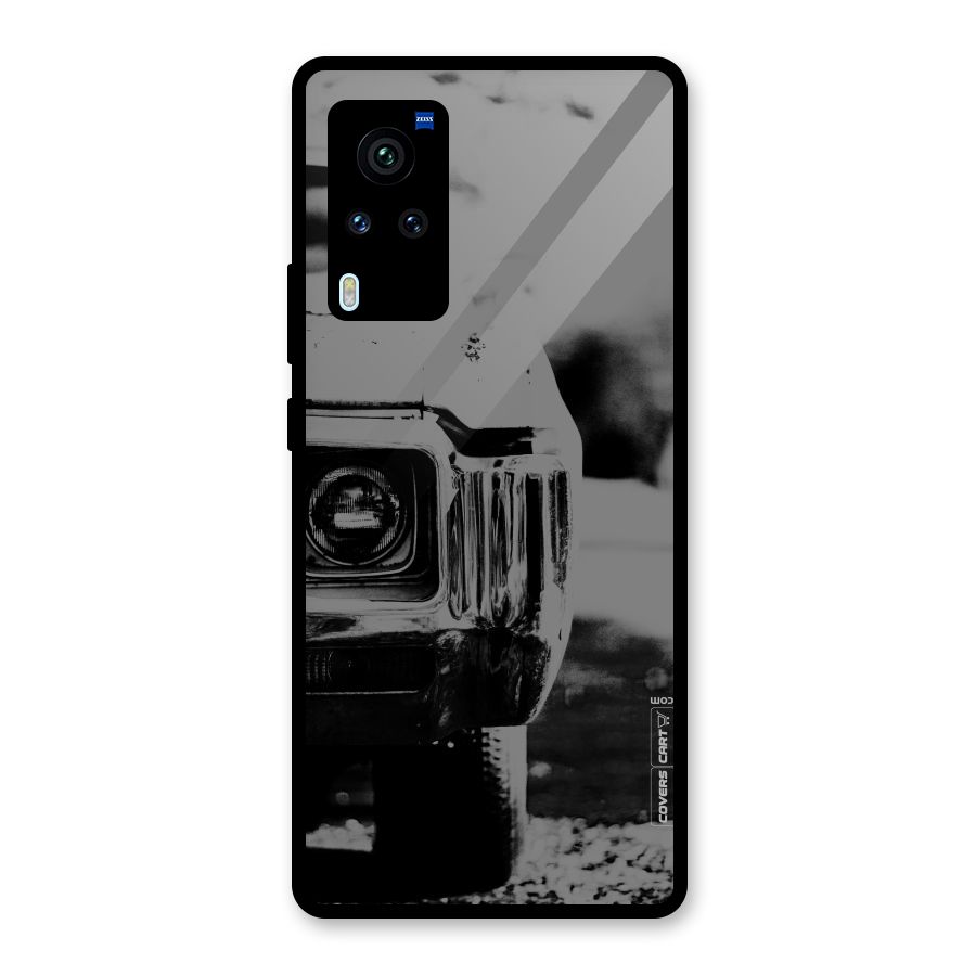 Vintage Car Black and White Glass Back Case for Vivo X60 Pro