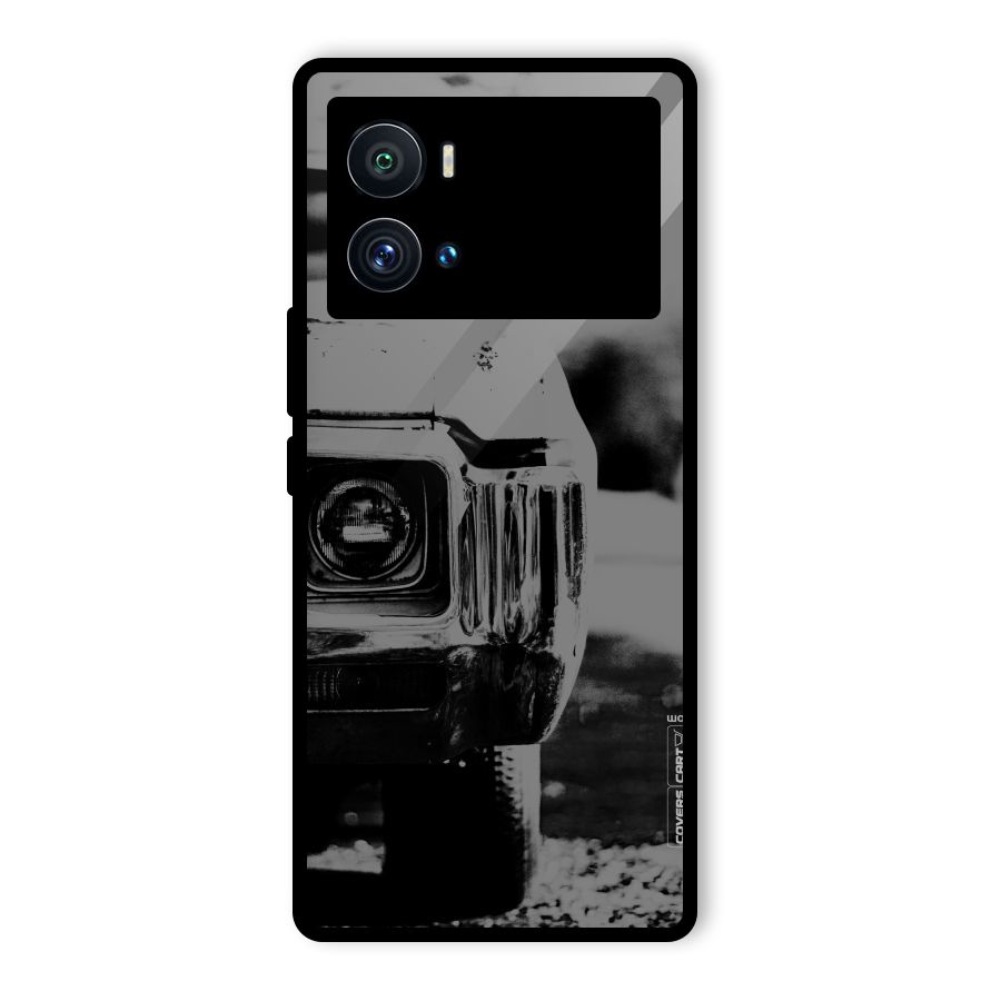 Vintage Car Black and White Glass Back Case for Vivo iQOO 9 Pro