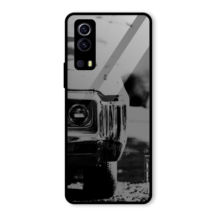 Vintage Car Black and White Glass Back Case for Vivo iQOO Z3