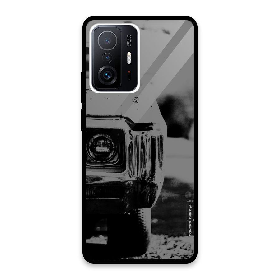 Vintage Car Black and White Glass Back Case for Xiaomi 11T Pro