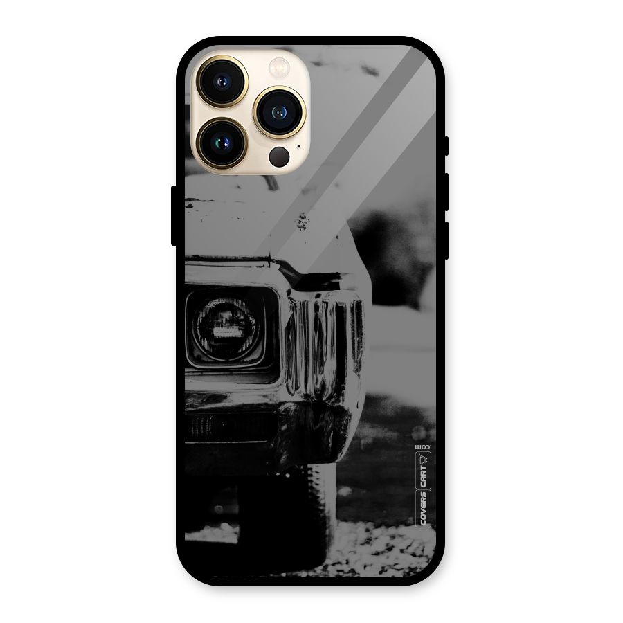Vintage Car Black and White Glass Back Case for iPhone 13 Pro Max