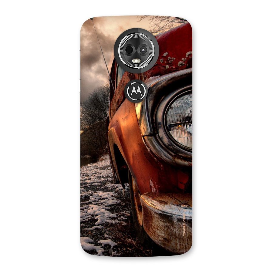 Vintage Car Headlight Back Case for Moto E5 Plus