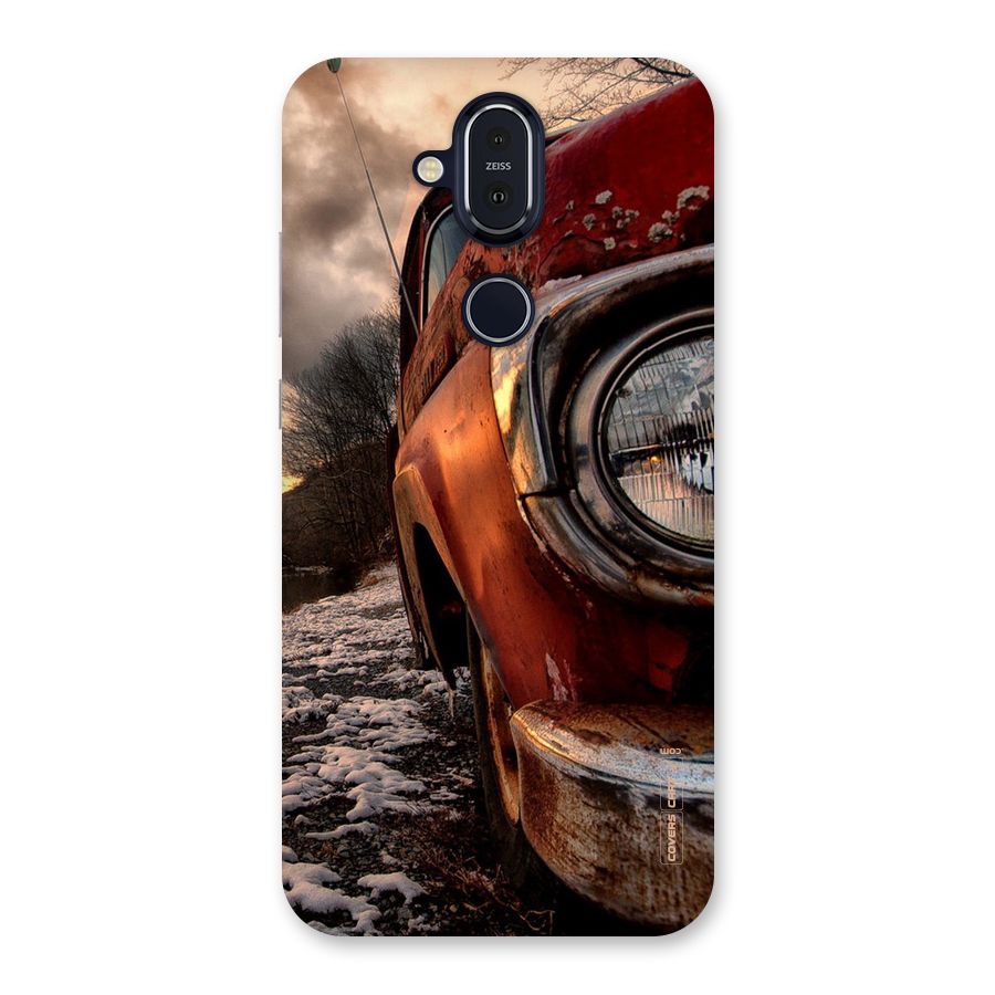 Vintage Car Headlight Back Case for Nokia 8.1