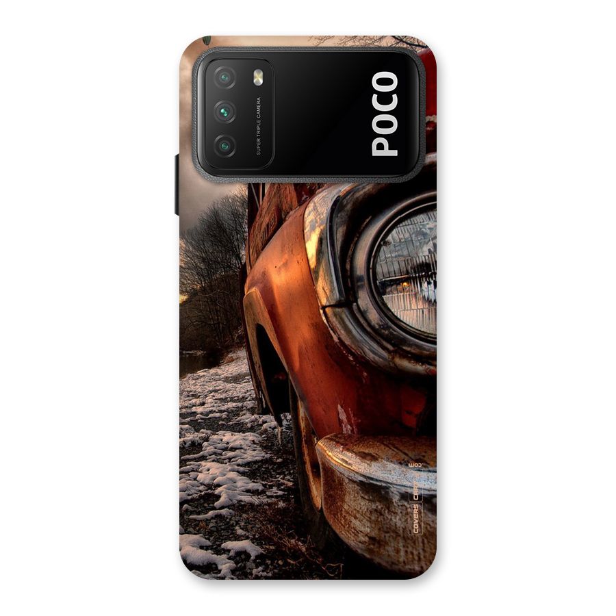 Vintage Car Headlight Back Case for Poco M3