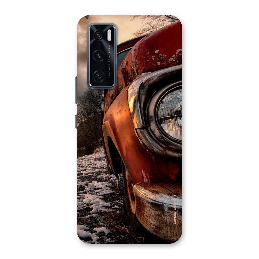 Vintage Car Headlight Back Case for Vivo V20 SE