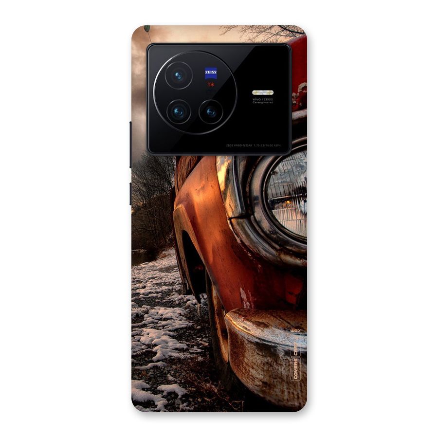 Vintage Car Headlight Back Case for Vivo X80