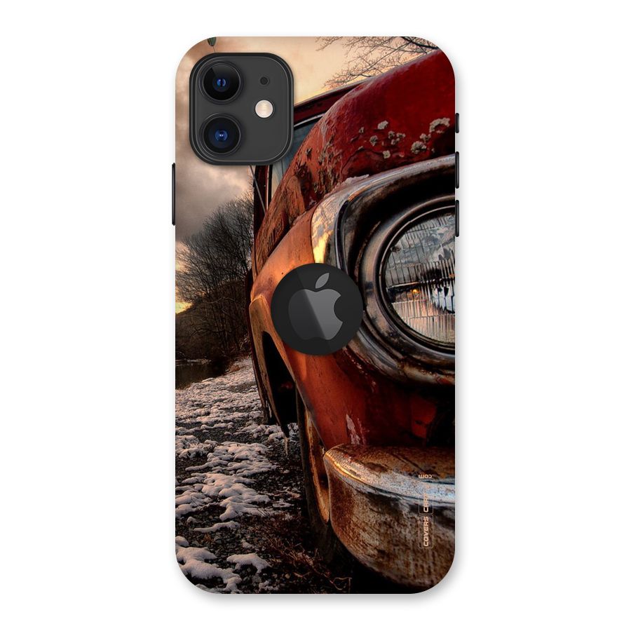 Vintage Car Headlight Back Case for iPhone 11 Logo Cut